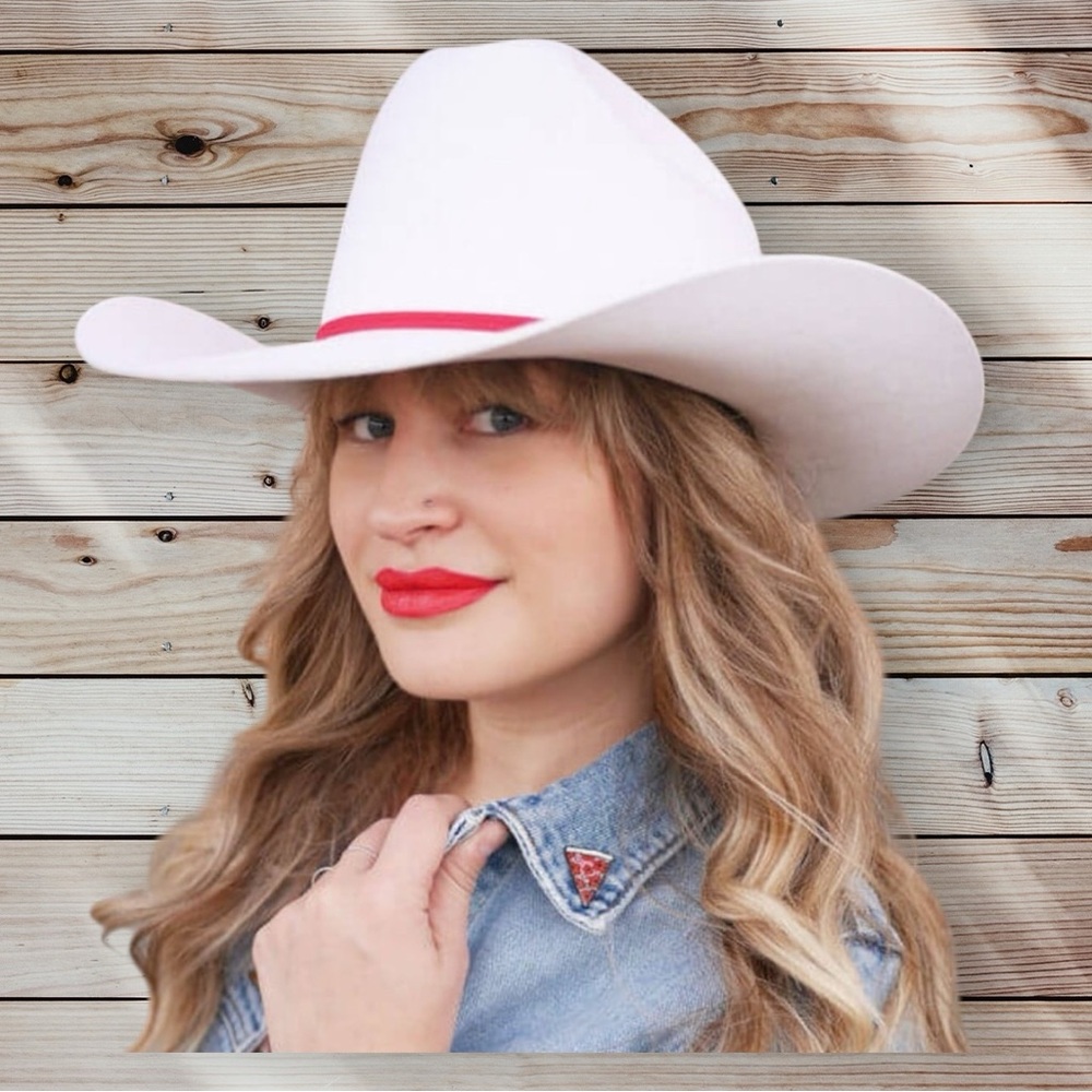 “Lona Tourismo” Calgary Stampede White Straw Cowboy Hat